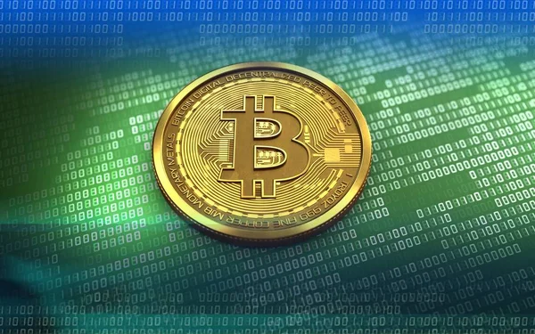 Illustration of bitcoin over background — Stock Photo, Image