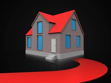 evin arka plan üzerinde gösterimi