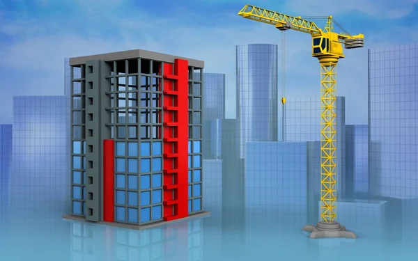 Illustration of building  over  background — Stock Photo, Image