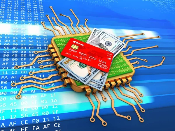  Altın bilgisayar işlemcisi çizimi