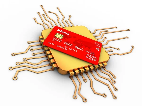  Altın bilgisayar işlemcisi çizimi 