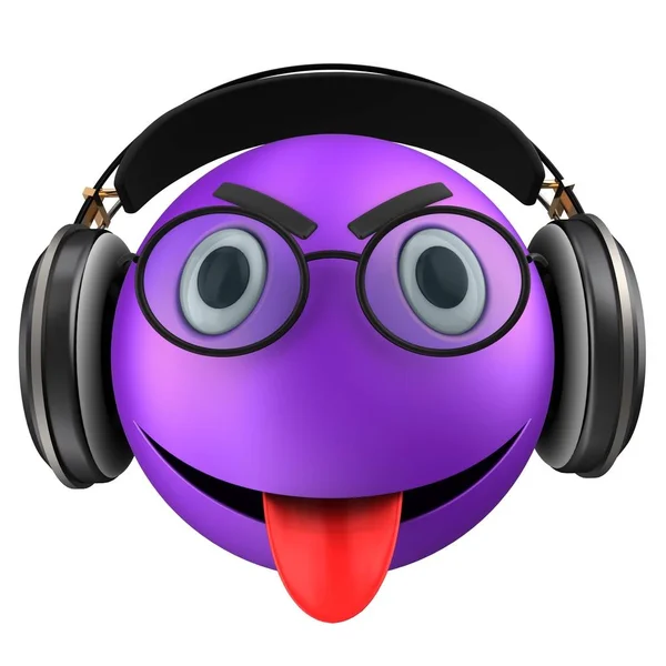 Sonrisa emoticono violeta — Foto de Stock