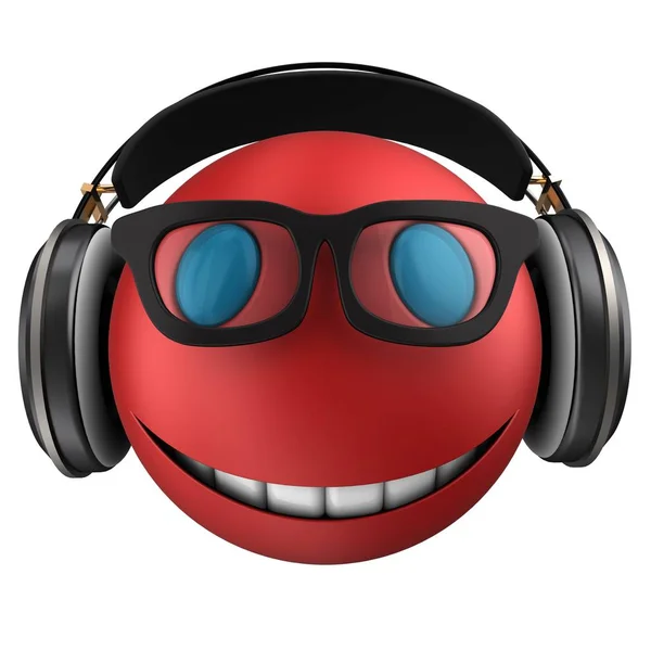 Rotes Emoticon Lächeln — Stockfoto