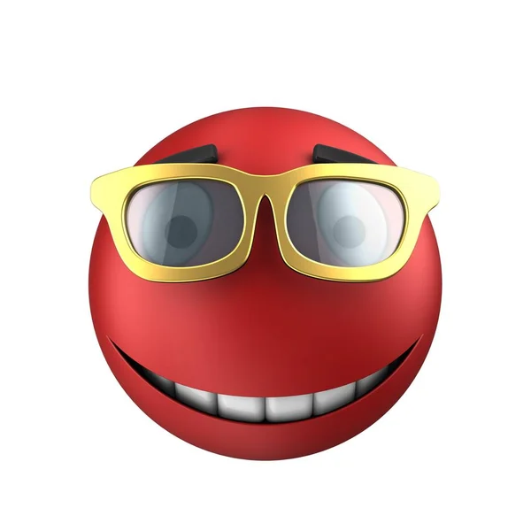 Emoticon vermelho sorriso — Fotografia de Stock