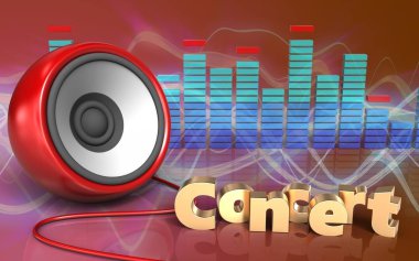 Kırmızı ses dalgası arka plan üzerinde hoparlör