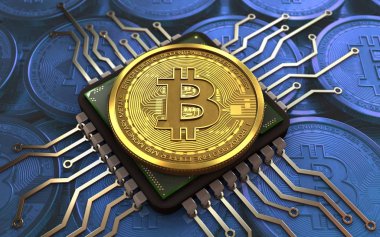 bitcoin arka plan üzerinde gösterimi