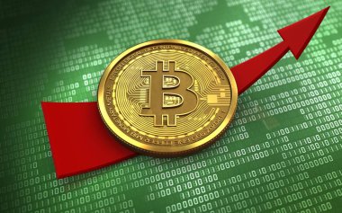 bitcoin arka plan üzerinde gösterimi
