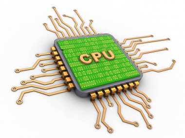  mikroçip beyaz arka plan üzerinde gösterimi 