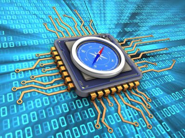  mikroçip dijital arka plan üzerinde gösterimi 