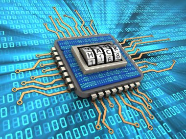  İşlemci dijital arka plan üzerinde gösterimi 