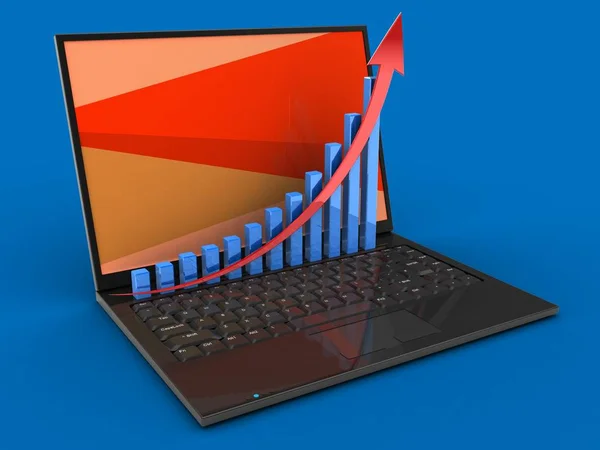 Laptop számítógép illusztrációja — Stock Fotó