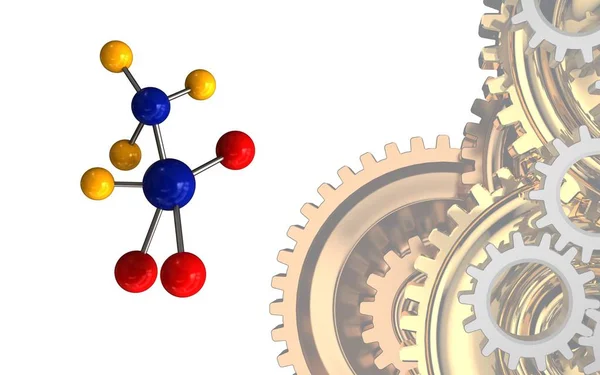 Illustratie van het molecuul op achtergrond — Stockfoto