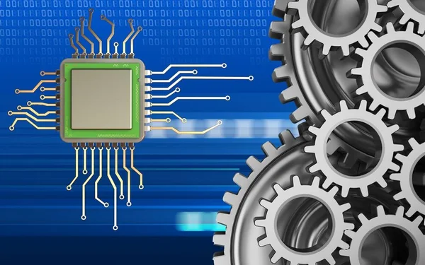 Cyber arka plan ile mekanik