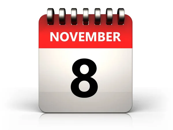 Ilustración del calendario del 8 de noviembre — Foto de Stock