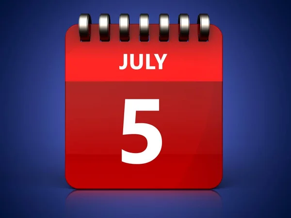 Illustration av den 5 juli kalender — Stockfoto