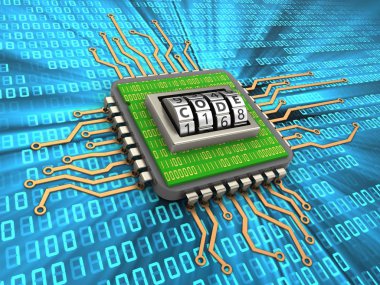 İşlemci arka plan üzerinde gösterimi