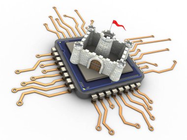 İşlemci arka plan üzerinde gösterimi