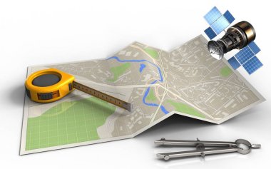  harita kağıt çizimde