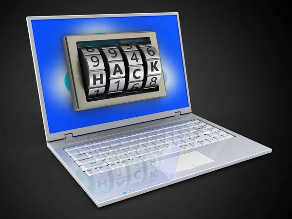 Illustration von Laptop über Hintergrund — Stockfoto