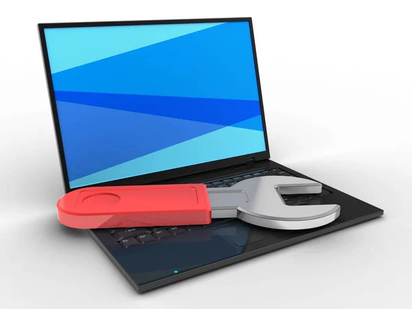 Illustration des Laptop-Computers — Stockfoto