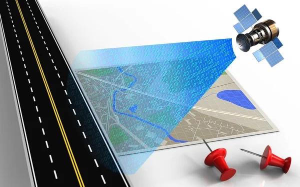  Kırmızı iğneler ile harita gösterimi 