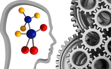 Beyaz arka plan üzerinde molekül