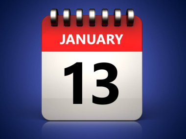  13 Ocak takvim gösteren resim 