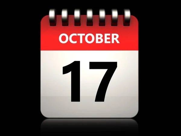 Εικονογράφηση 17 Οκτωβρίου ημερολόγιο — Φωτογραφία Αρχείου