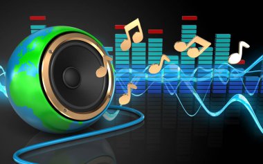  Dünya küre hoparlör çizimi