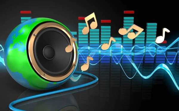  Dünya küre hoparlör çizimi