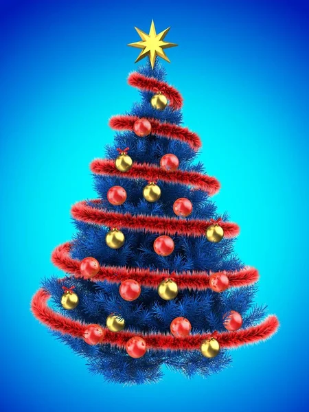 Blue Christmas tree — Stock Photo, Image