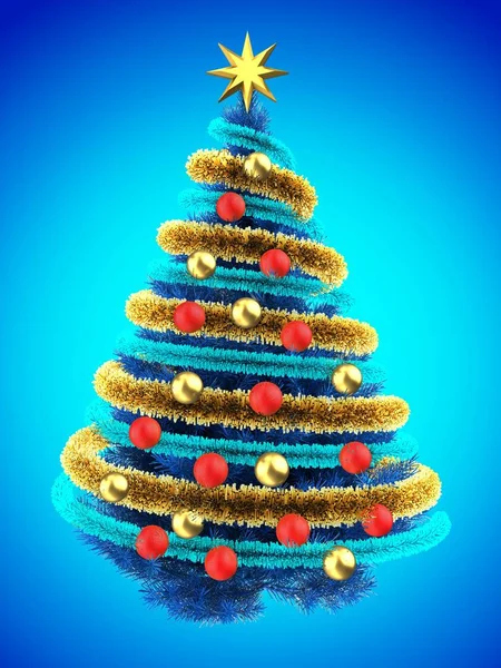 Árbol de Navidad azul — Foto de Stock