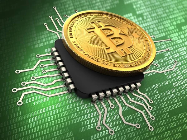 Illustrasjon av bitcoin over bakgrunnen – stockfoto