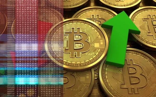  bitcoin arka plan üzerinde gösterimi