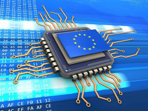 İşlemci arka plan üzerinde gösterimi