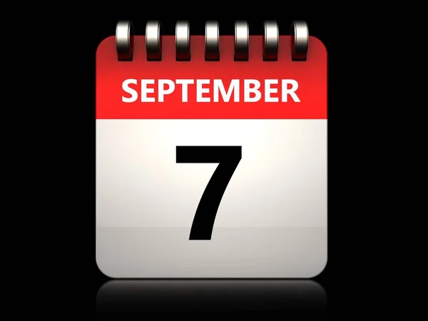 Иллюстрация календаря на 7 сентября — стоковое фото