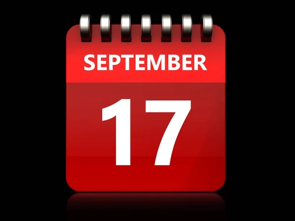 Иллюстрация по календарю 17 сентября — стоковое фото
