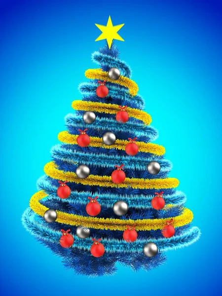 Árvore de Natal azul — Fotografia de Stock
