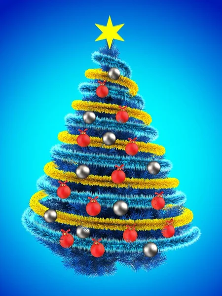 Árbol de Navidad azul — Foto de Stock