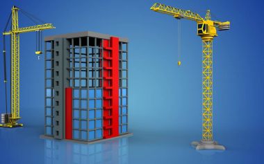 Vinçle inşa ediliyor