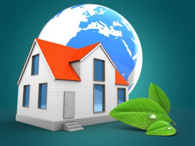 evin arka plan üzerinde gösterimi