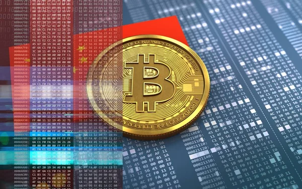 bitcoin arka plan üzerinde gösterimi