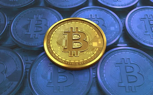 Illustration of bitcoin over  background — Stock Photo, Image