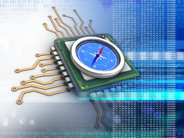 Ilustração do microprocessador eletrônico — Fotografia de Stock