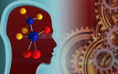 molekül arka plan üzerinde gösterimi