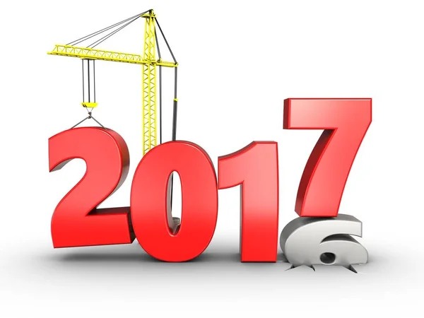 Illustration of 2017 year over  background — Stock Photo, Image
