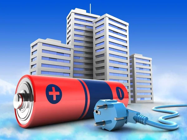 Illustration of battery  over  background — Stock Photo, Image