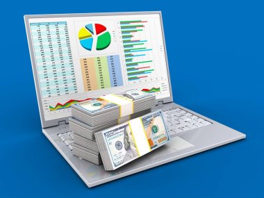 dizüstü bilgisayar arka plan üzerinde gösterimi