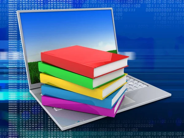 Illustration of laptop over  background — Stock Photo, Image