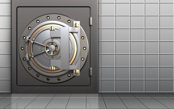 illustration of metal safe